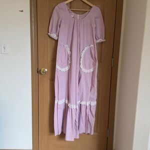 Liberty House x Hilda Hawaii Lavender Checkered Mu‘umu‘u